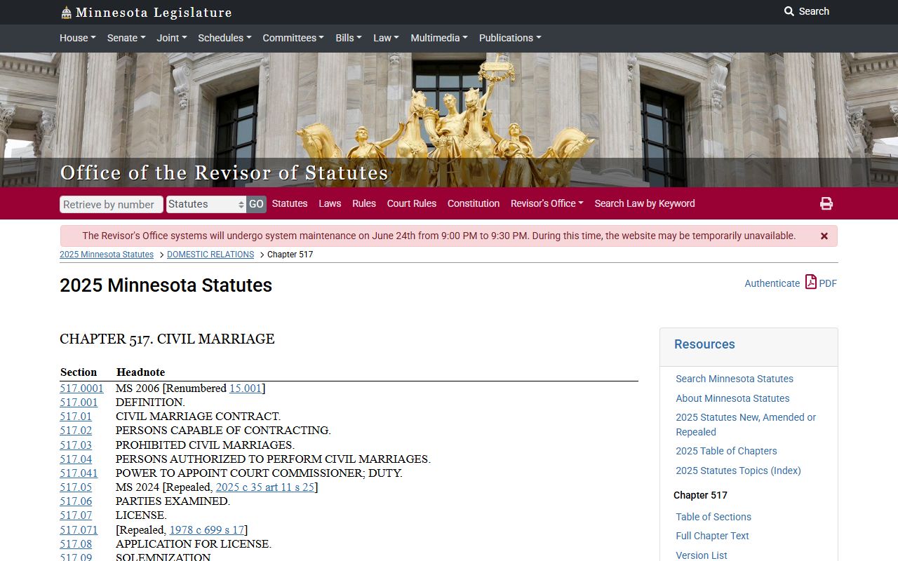 Cass County marriage records Minnesota marriage statutes