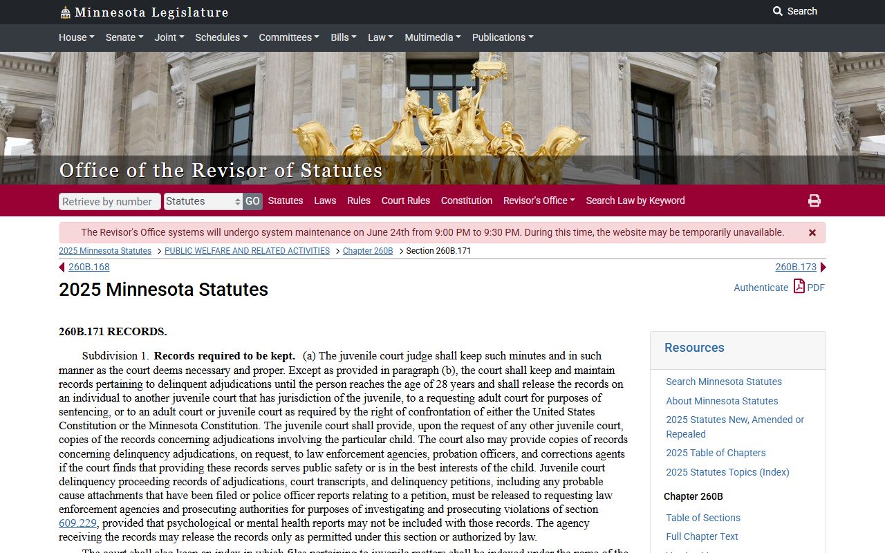 Cass County probate records Minnesota juvenile records statute